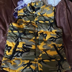Camo Yellow Puffer Vest